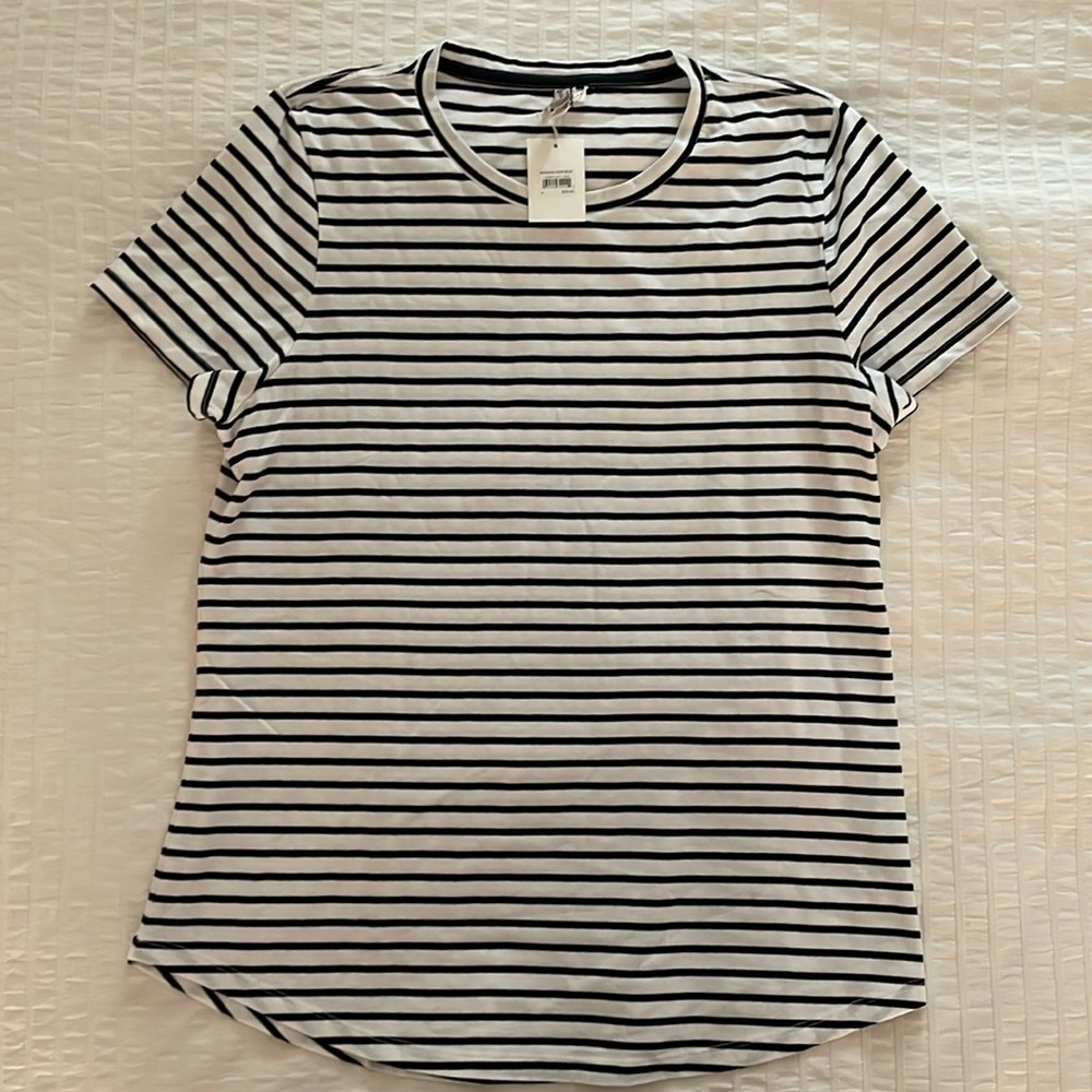 Black and white striped tee